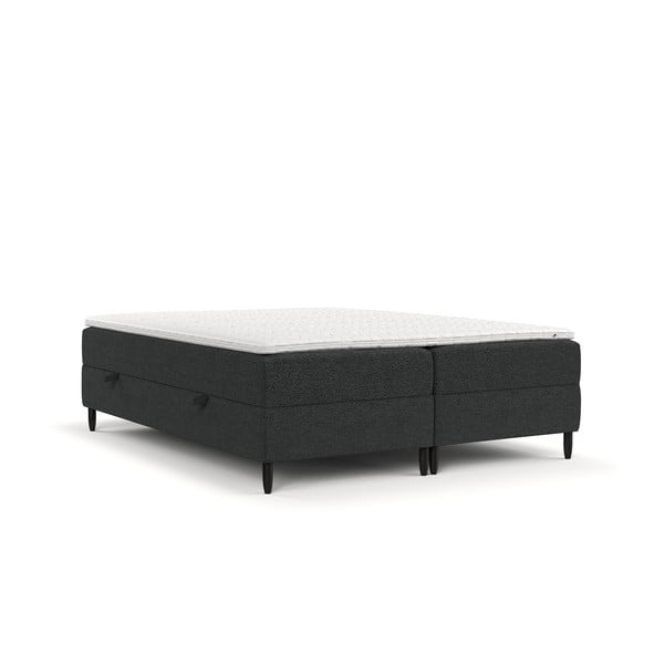 Tmavosivá boxspring posteľ s úložným priestorom 140x200 cm Malte – Maison de Rêve