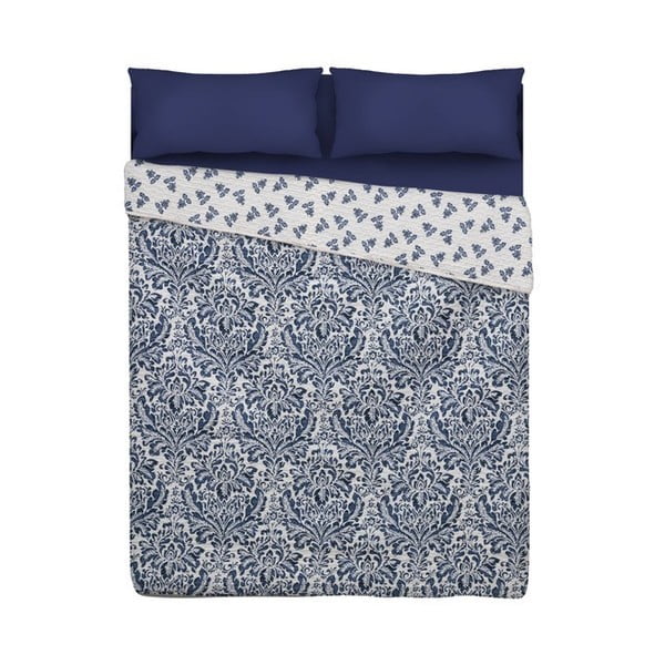 Modrý pléd na posteľ Unimasa Indian 250 x 260 cm