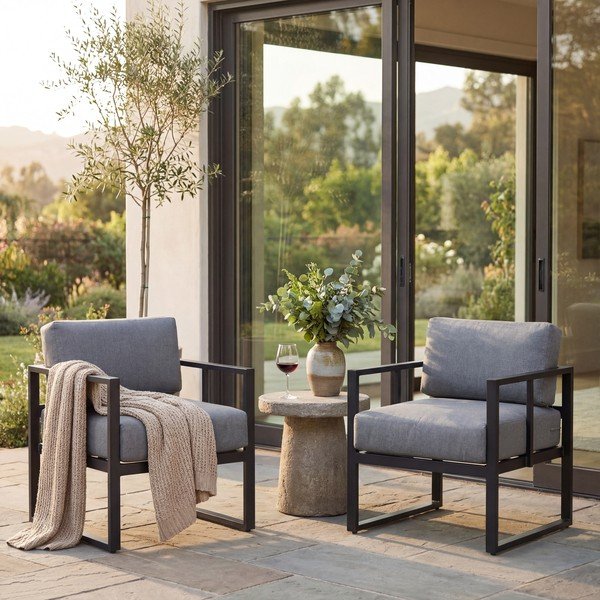 Grafitovosivé záhradné kreslo Bonami Selection Bellisima-image-2