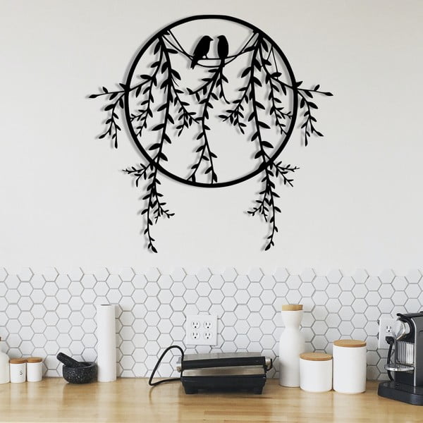 Kovová nástenná dekorácia 45x44 cm Lovebirds – Wallity-image-3