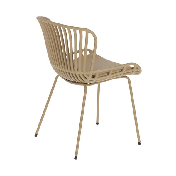 Béžová záhradná stolička s oceľovou konštrukciou Kave Home Surpik-image-3