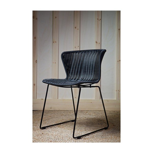 Čierne z umelého ratanu záhradné stoličky v súprave 2 ks Wings – WOOOD-image-4