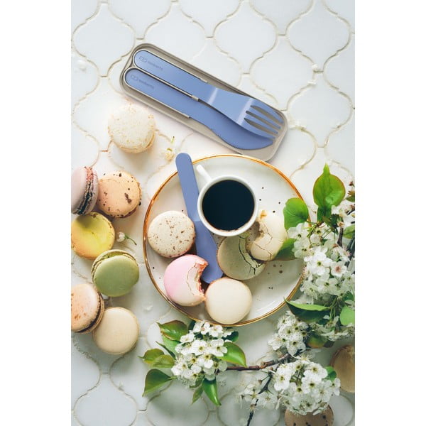 Trojdielna súprava modrých cestovných príborov Monbento Pocket-image-1