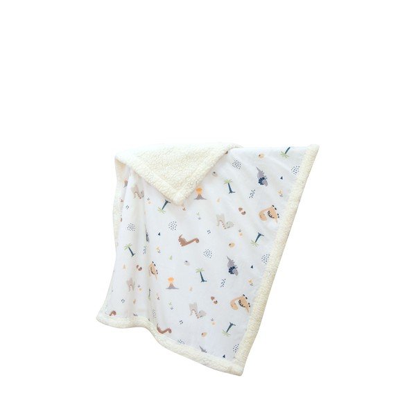 Biela detská deka z bavlny Renforcé 75x100 cm Dinozor – Mijolnir