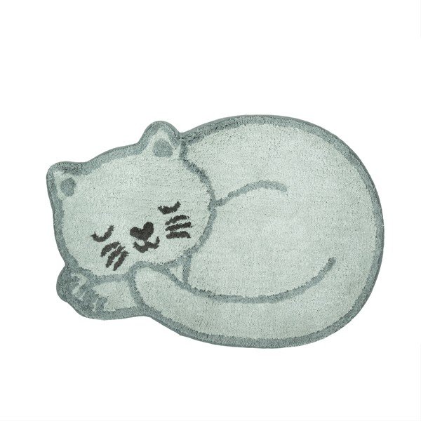 Svetlomodrý bavlnený detský koberec 43x60 cm Sleeping Cat – Sass & Belle