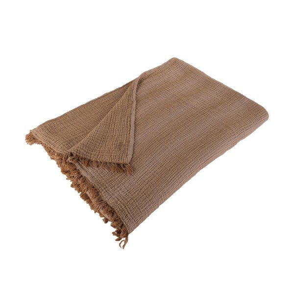 Béžová bavlnená prikrývka cez posteľ Buldan's Kanyon, 220 x 240 cm-image-1