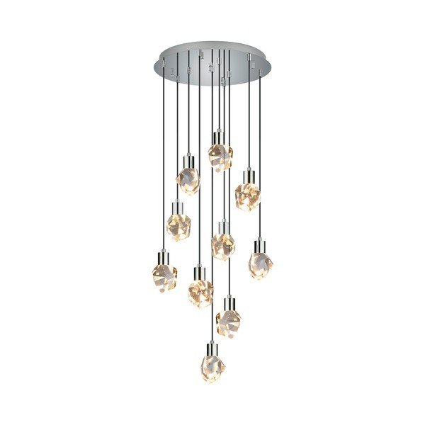 LED závesné svietidlo v striebornej farbe so skleneným tienidlom ø 51,5 cm Verano – Trio Select-image-2