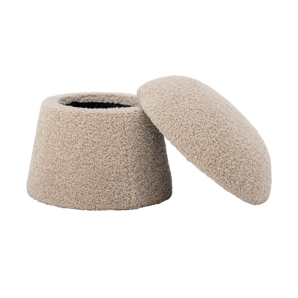 Béžový taburet z textílie buklé Bocca – Bloomingville-image-3