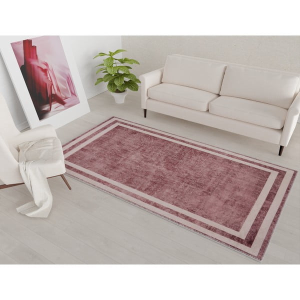 Červený prateľný koberec 180x120 cm - Vitaus-image-1