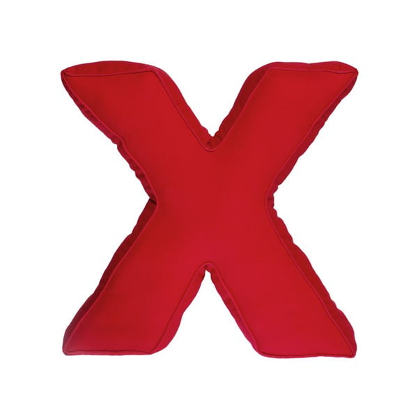 Látkový vankúš X, červený