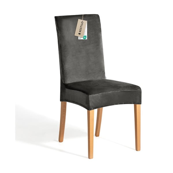 Sivé napínacie poťahy v súprave 4 ks na stoličku 48 cm Sento – Restilo-image-3