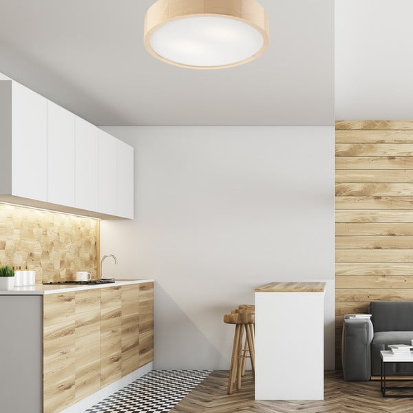 Svetlohnedé stropné svietidlo so skleneným tienidlom ø 37 cm Eveline – LAMKUR-image-2