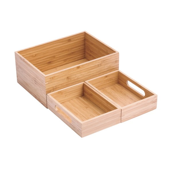 Bambusový kúpeľňový organizér na kozmetiku v prírodnej farbe Isalys – MSV-image-2