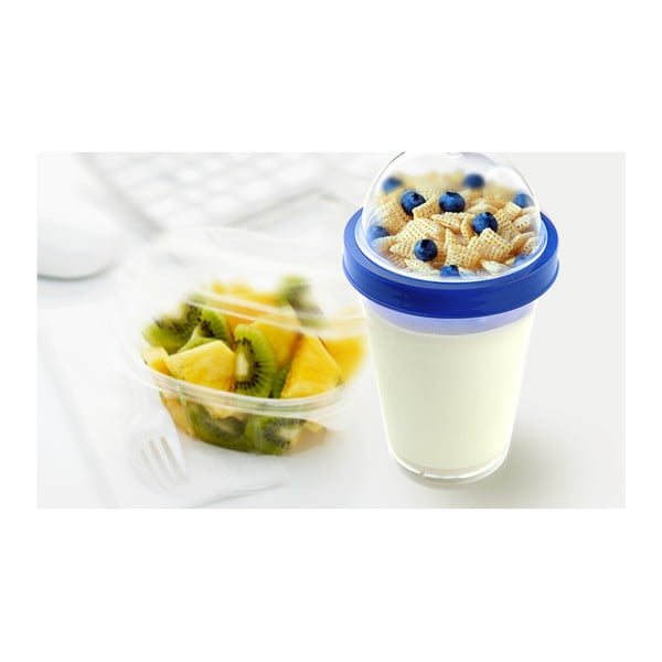 Modrý desiatový téglik Yo2GO, nová edícia 360 ml-image-2