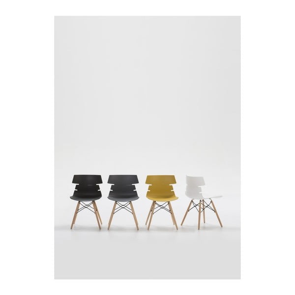 Sada 4 bielych jedálenských stoliečik Marckeric Iris-image-1