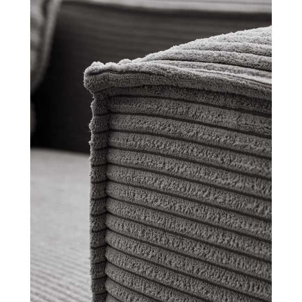 Sivá menčestrová rohová pohovka (ľavý roh) Blok - Kave Home-image-1