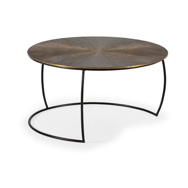 Matný okrúhly konferenčný stolík v zlatej farbe ø 70 cm Selene – MOME-image-3