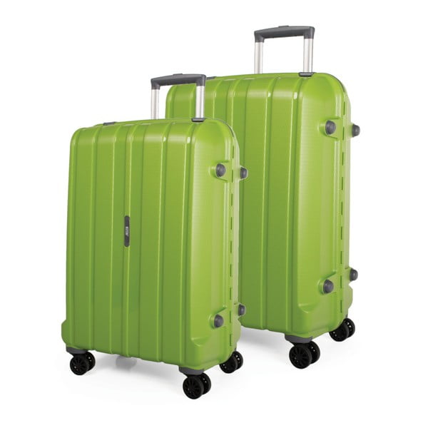 Sada 2 zelených cestovných kufrov na kolieskach Arsamar Moore
