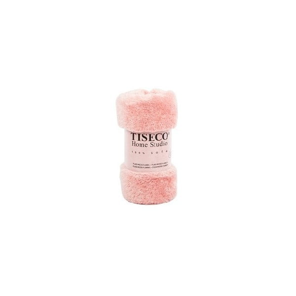 Ružový pléd Tiseco Home Studio Fluffy, 150 × 200 cm