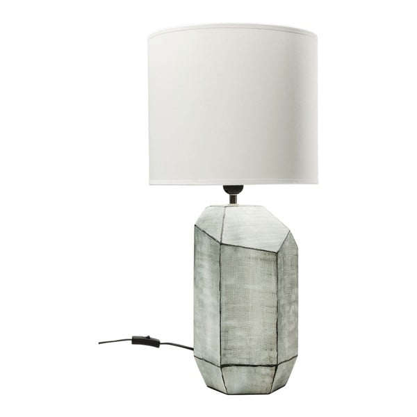 Sivá stolová lampa s bielym tienidlom Kare Design Diamond