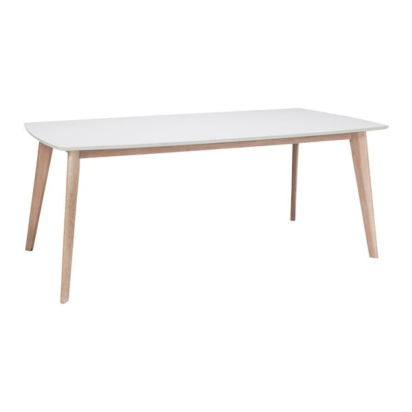 Biely jedálenský stôl s matne lakovanými nohami Folke Griffin, dĺžka 190 cm