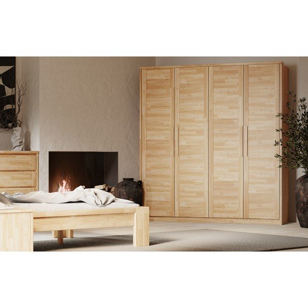 Šatníková skriňa z dubového dreva v prírodnej farbe 105x220 cm Timo – Olivia Living-image-2