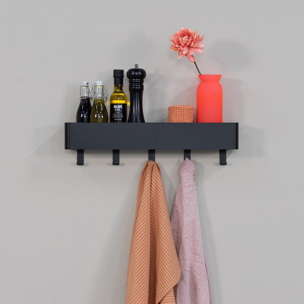 Čierna nástenná oceľová kúpeľňová polička Multi – Spinder Design-image-1