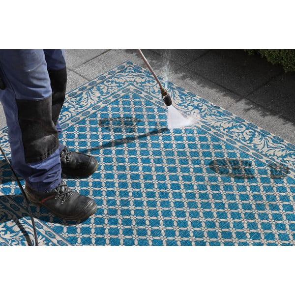 Modro-krémový vonkajší koberec NORTHRUGS Royal, 160 x 230 cm-image-1