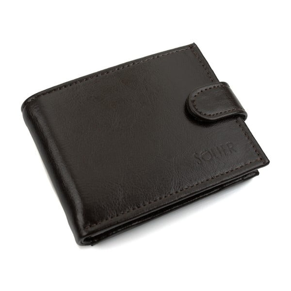 Pánska kožená peňaženka SW03 s patentom, hnedá