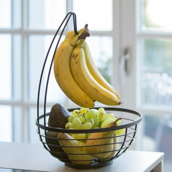 Čierny košík na ovocie s háčikom iDesign Austin, ø 27,31 cm-image-1