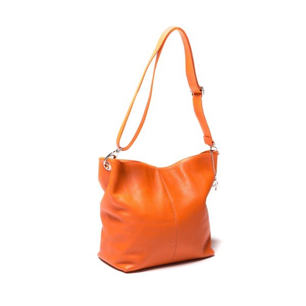 Oranžová kožená kabelka Luisa Vanini 1029 Arancio-image-1