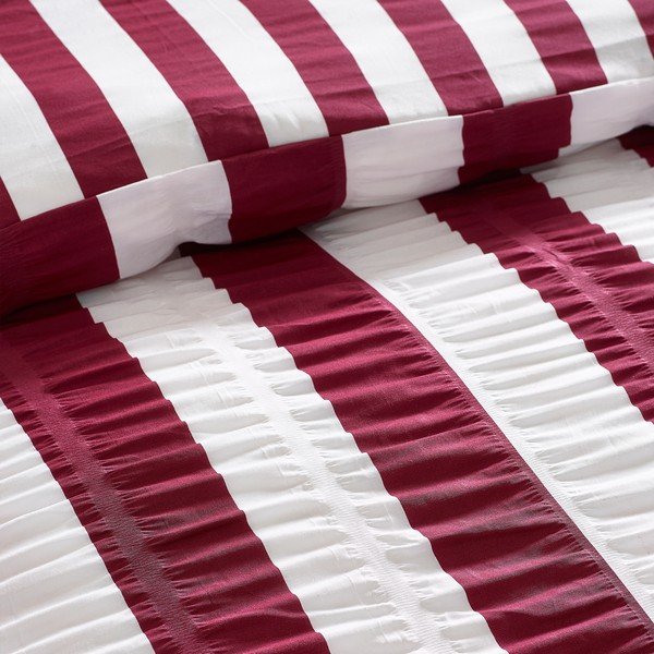 Tmavofialové obliečky na dvojlôžko 220x230 cm Seersucker Frill Stripe – Catherine Lansfield-image-4