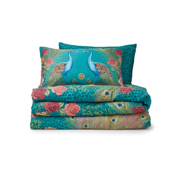 Zelenomodré obliečky na dvojlôžko z bavlneného saténu 200x200 cm Xanadu Peacock – Matthew Williamson