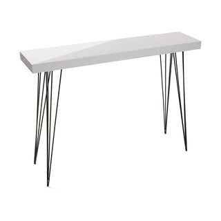 Biely drevený stolík Versa Dallas, 110 × 25 cm