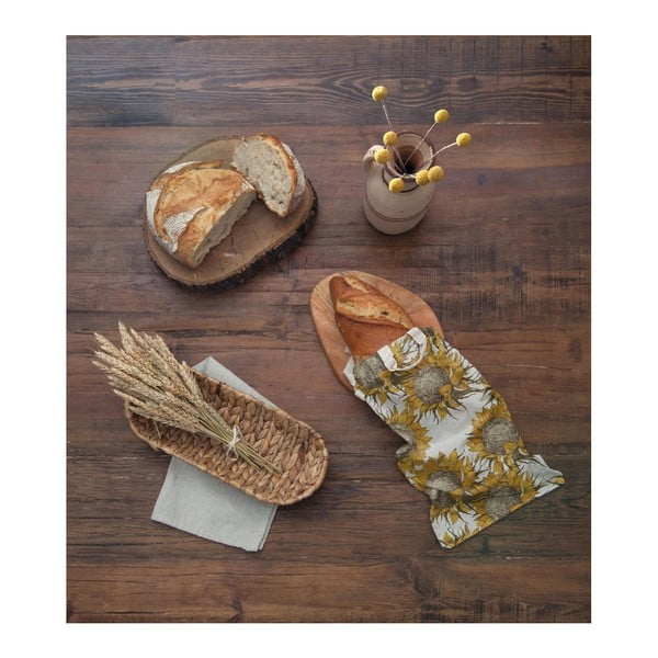 Látkový vak na chlieb s prímesou ľanu Really Nice Things Bag Sunflower, výška 42 cm-image-1