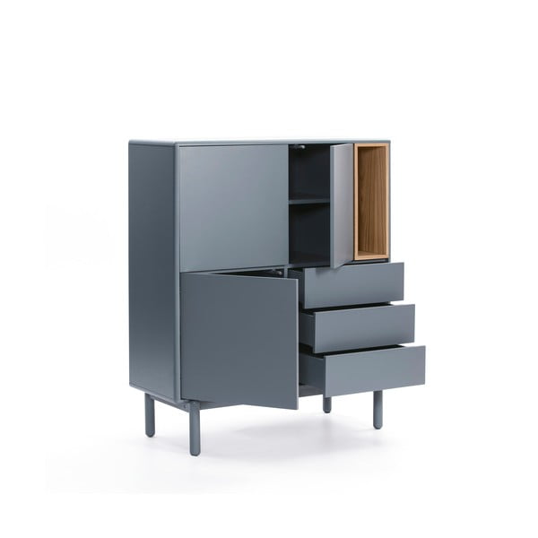 Modrá/sivá vysoká komoda 100x120 cm Corvo – Teulat-image-3