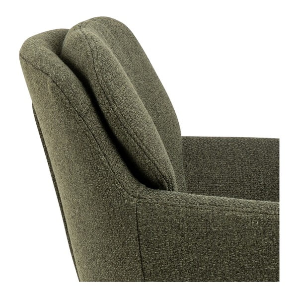 Khaki čalúnené jedálenské kreslo s podrúčkami Dora – Actona-image-4