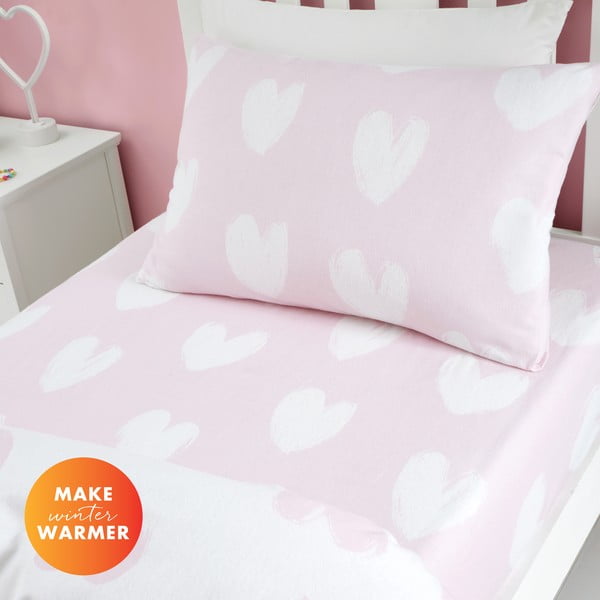 Flanelová detská plachta na jednolôžko 90x190 cm Hearts – Catherine Lansfield-image-3