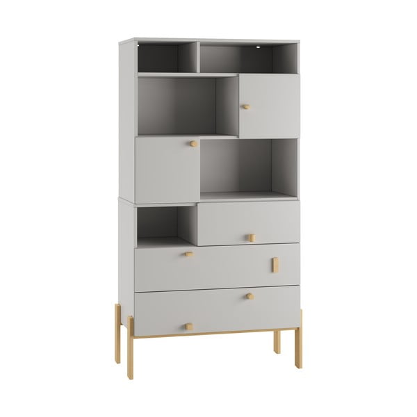 Svetlosivá detská knižnica 100x120 cm Cube - Pinio-image-4