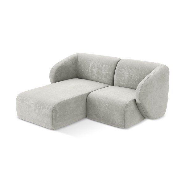 Svetlosivá ženilková rohová pohovka (ľavý roh/s leňoškou) Lani – Makamii-image-2