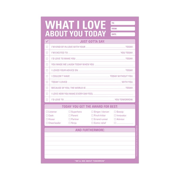Zápisník na ohodnotenie vašich milovaných Love Today
