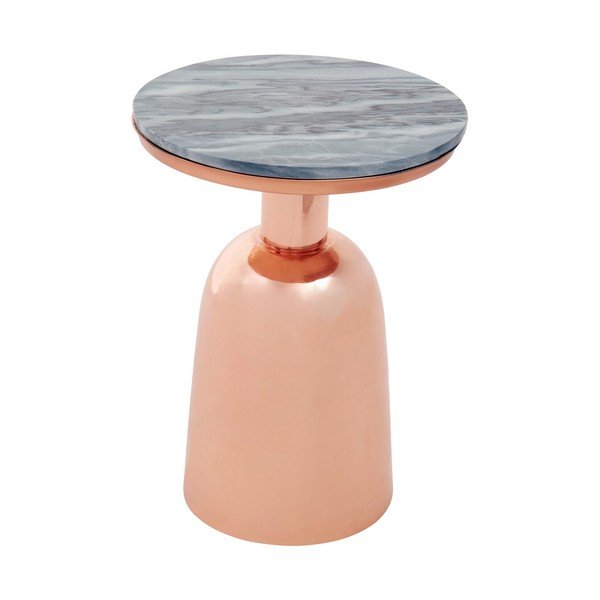 Okrúhly odkladací stolík s mramorovou doskou ø 48 cm Amira – Premier Housewares
