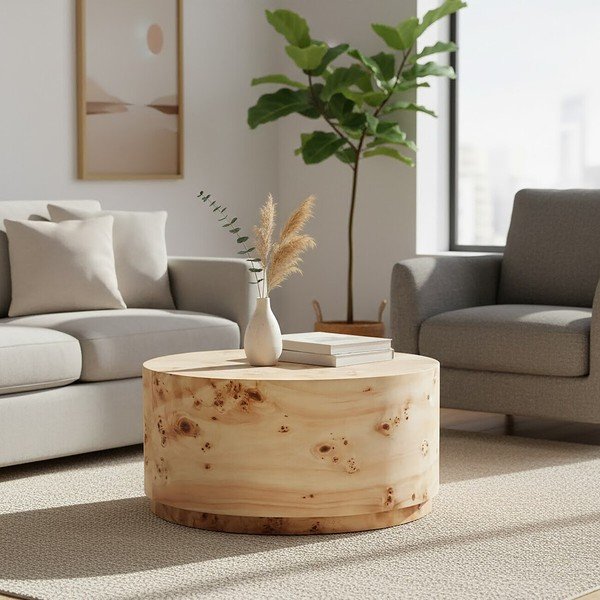 Okrúhly konferenčný stolík v prírodnej farbe ø 80 cm Mota – Premier Housewares-image-1