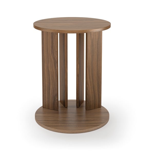 Okrúhly konferenčný stolík s doskou v dekore orechového dreva ø 50 cm Nora - TemaHome-image-3