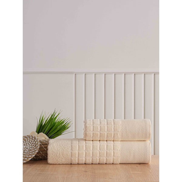 Biele froté bavlnené uteráky a osušky v súprave 2 ks Square – Mila Home-image-1