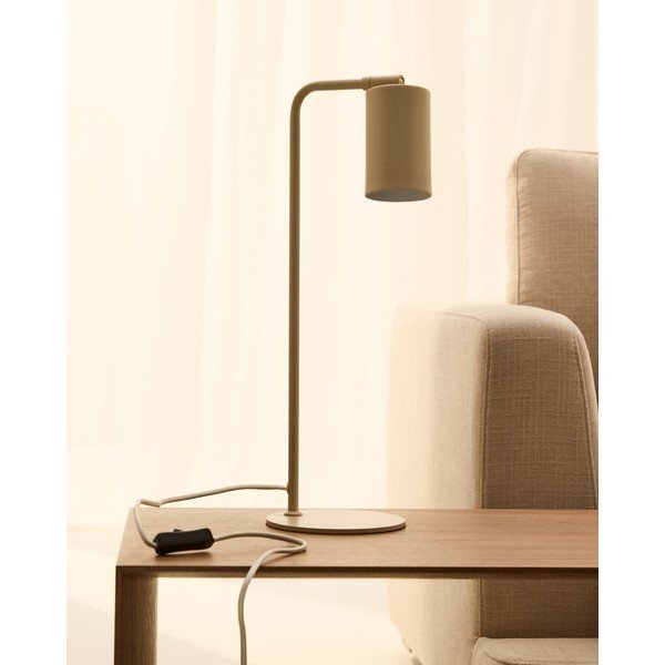 Béžová kovová stolová lampa (výška  49 cm) Manie – Kave Home-image-1