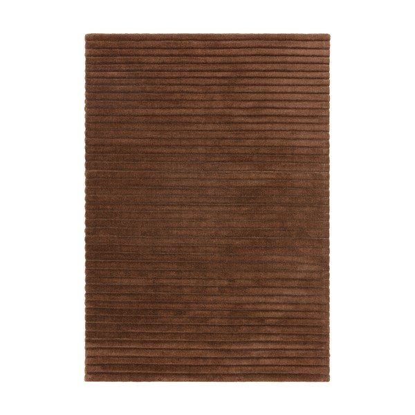 Tmavohnedý ručne tkaný vlnený koberec 160x230 cm – Asiatic Carpets