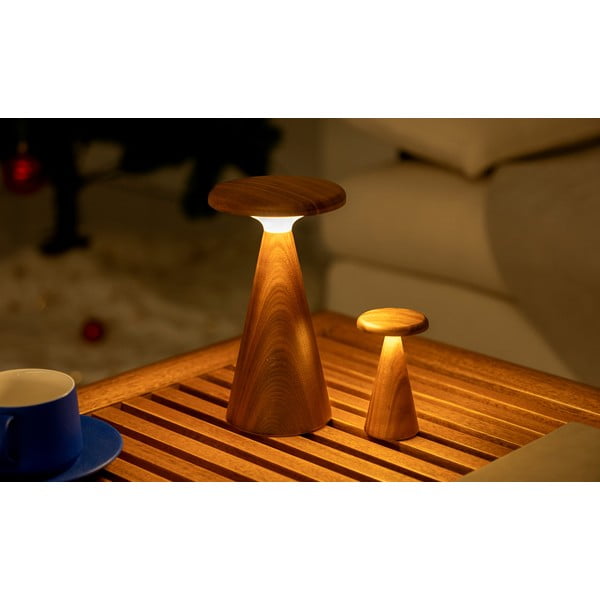 LED stolová lampa v prírodnej farbe s dreveným tienidlom (výška 14 cm) Sylva – Gingko-image-4