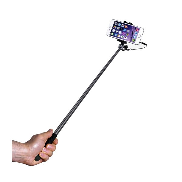 Čierna selfie tyč CELLY Mini selfie, spúšť cez 3.5mm jack-image-1