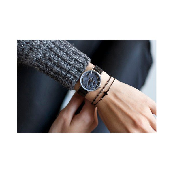 Dámske hodinky s antikoro remienkom čiernej farby Emily Westwood-image-1